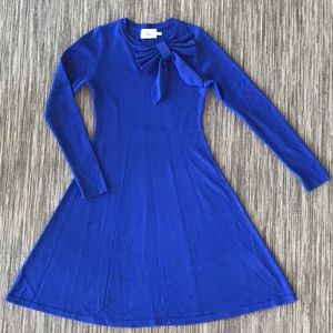 Eliza J Blue Bow-Tie Sweater Dress